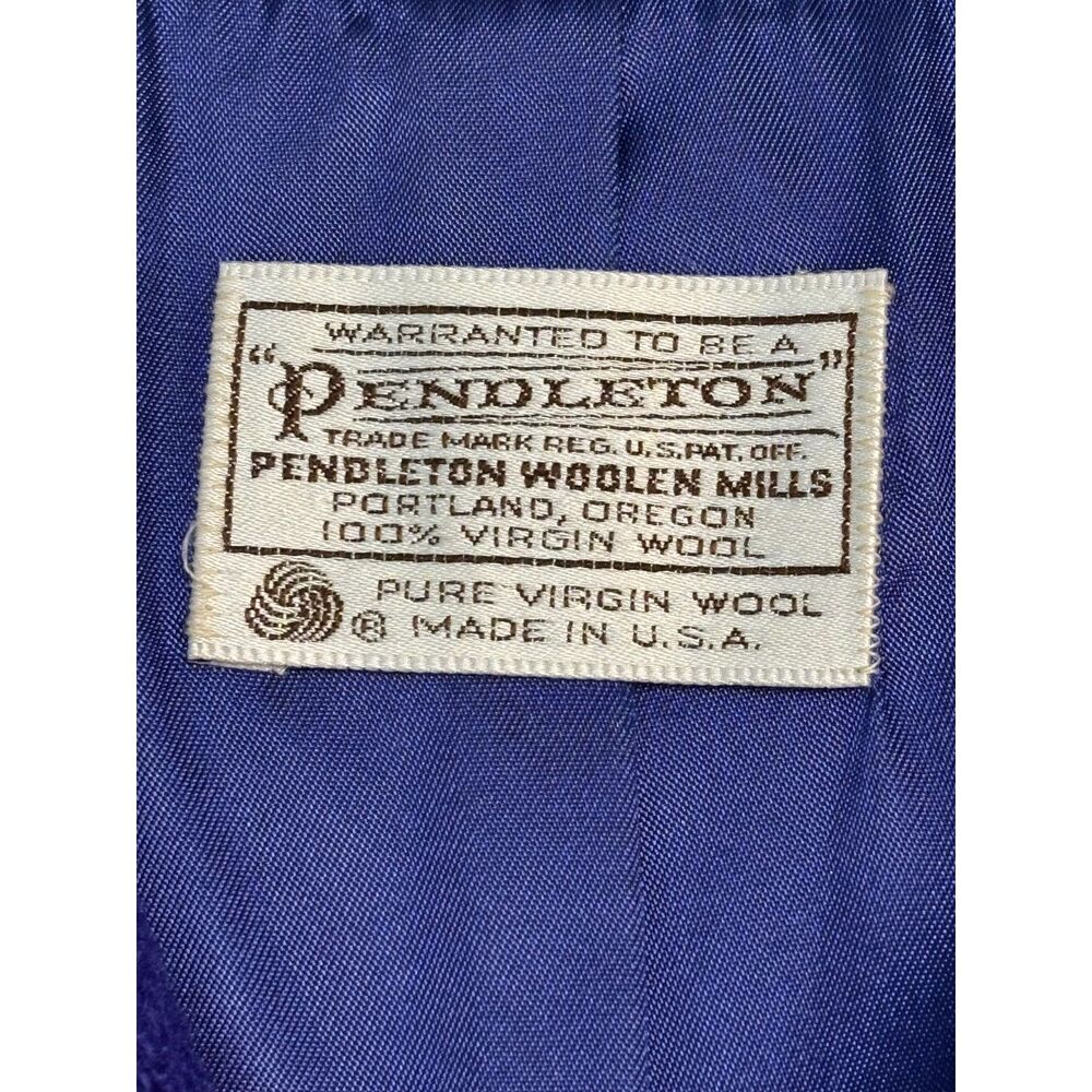 Vintage Pendleton Pure Virgin Wool Blazer Royal Blue Large - Picture 3 of 10